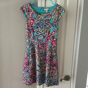 LILLY PULITZER Briella Bait & Switch Dress Aqua Women’s Size Extra Small